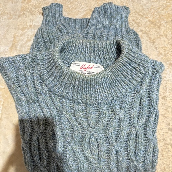 Vintage Byford 100% Wool Made in England Pullover Sweater Large Thick Cable Knit - Picture 12 of 12